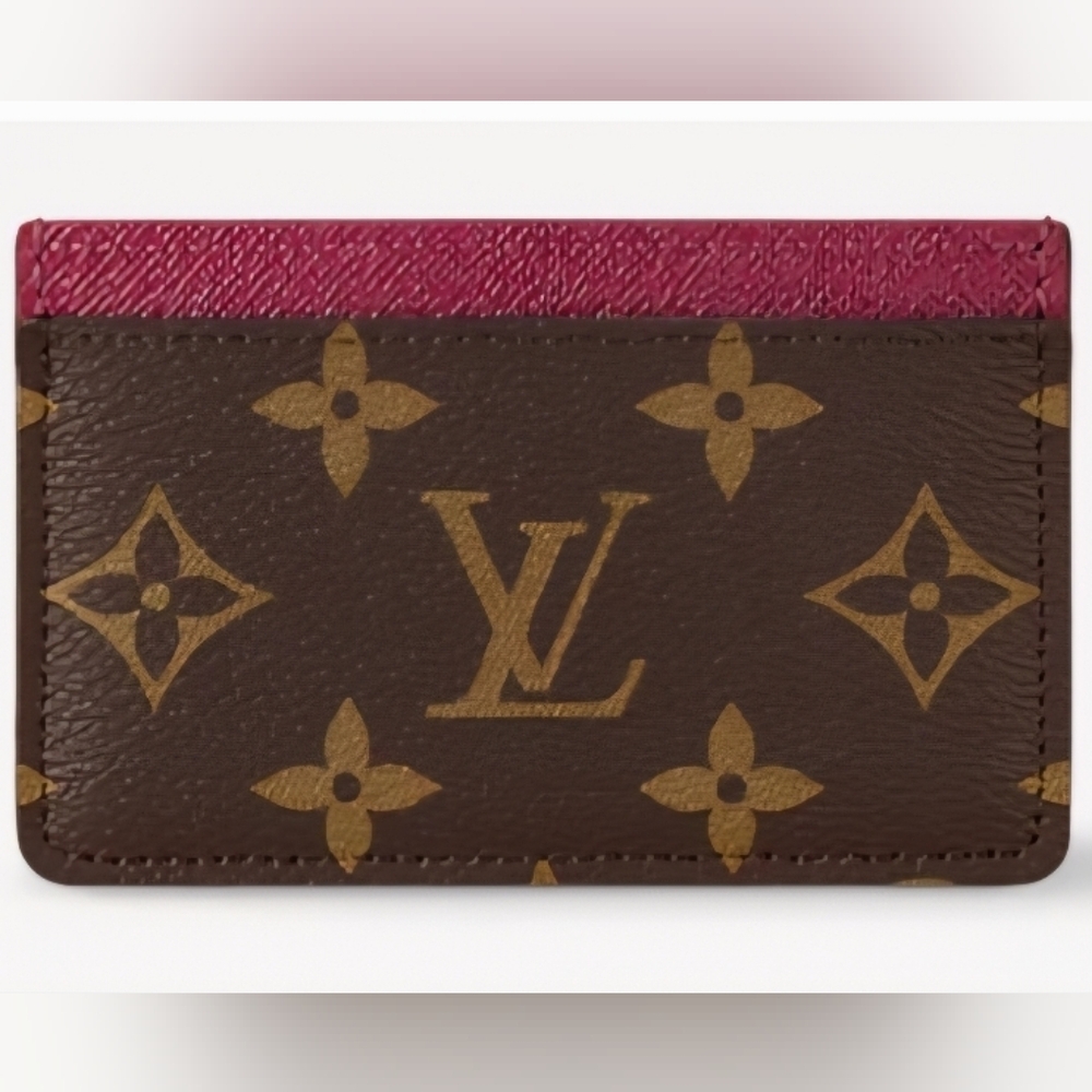 Louis Vuitton Brown and Pink Monogram Card Holder